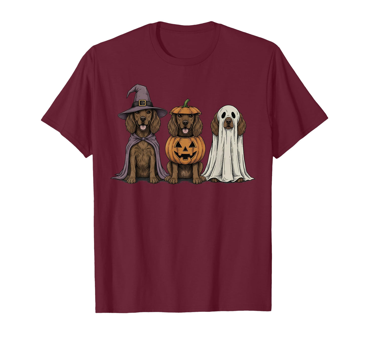 Spooky Ghost Boykin Spaniel Pumpkin Halloween Dog Lover T-Shirt