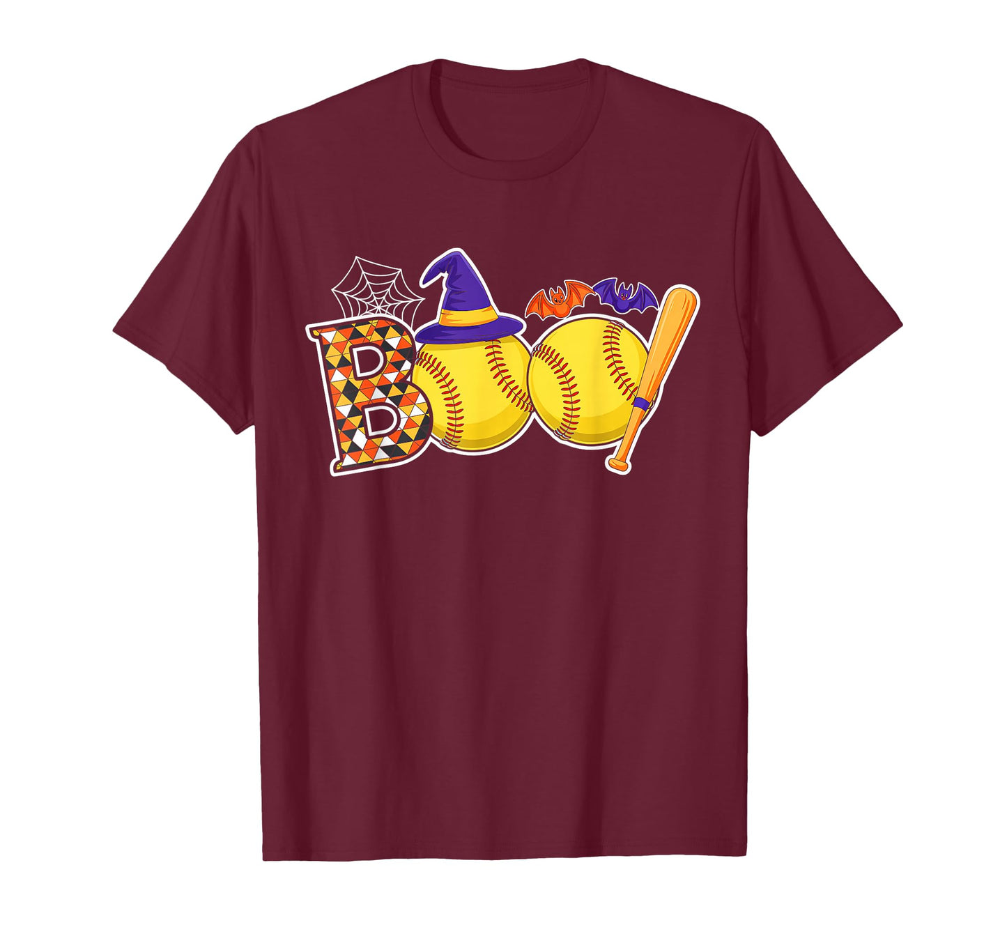Softball Boo Creepy Halloween Costume Pumpkin Softball Lover T-Shirt