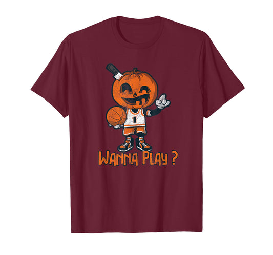Pumpkin, Wanna Play?, Dead Zombie Basketball Player T-Shirt