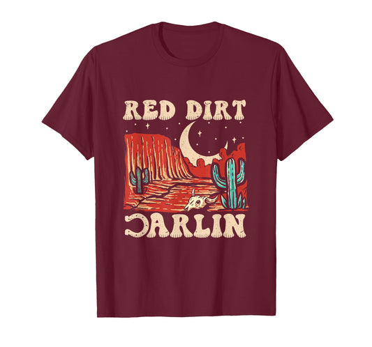 Red Dirt Country Music Western Theme T-Shirt