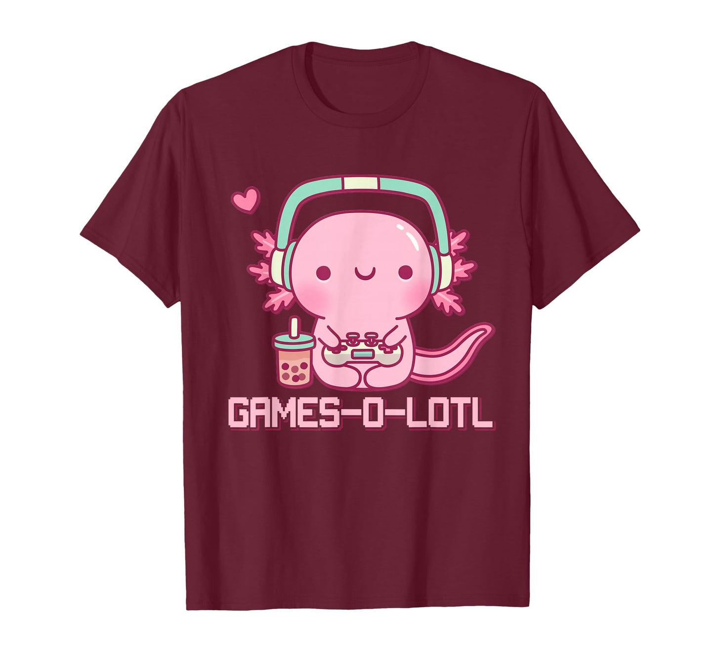 Gamesolotl Axolotl Video Games Kawaii Anime Gamer Boys Girls T-Shirt
