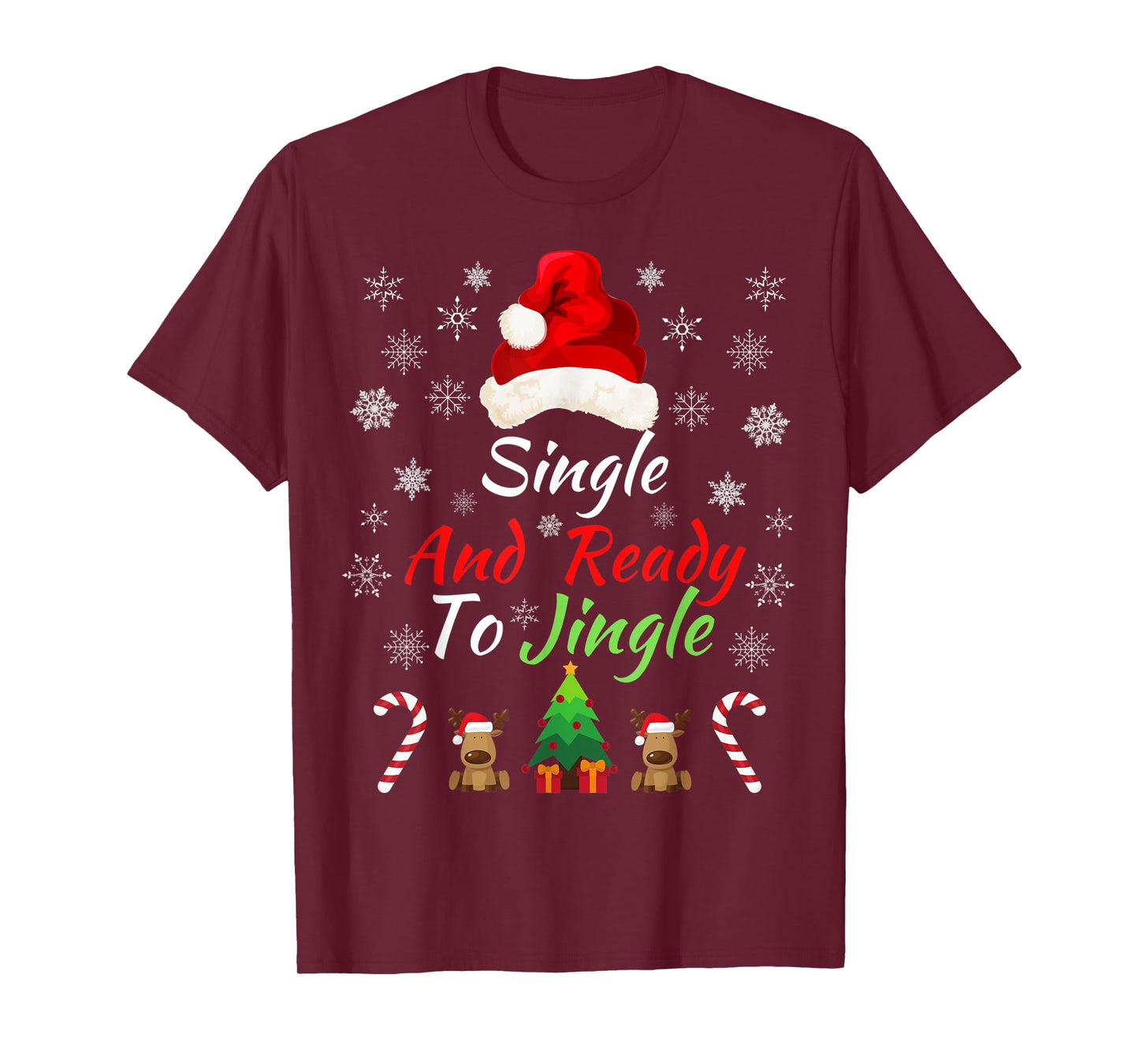 Single & Ready to Jingle Christmas Sweater Fun Xmas Sweater T-Shirt