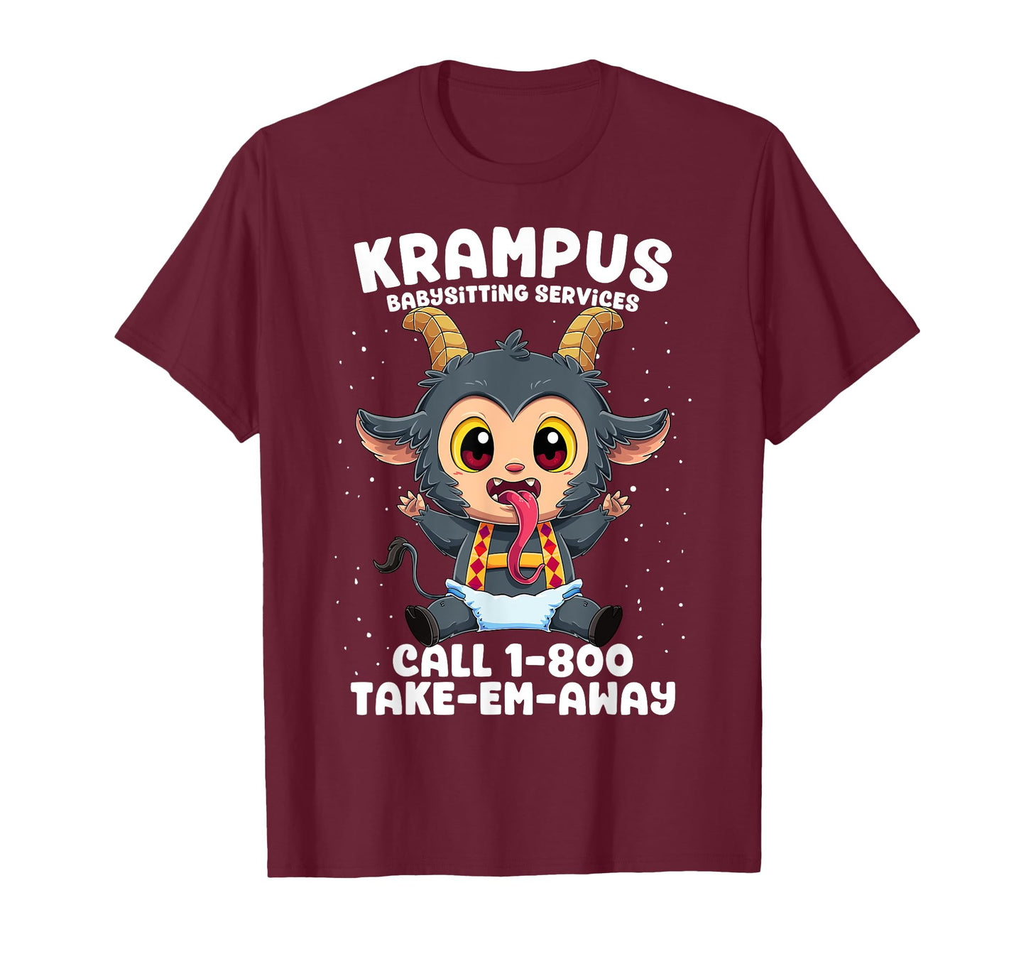 Krampus Babysitting Services Germanic Christmas Demon Horror T-Shirt