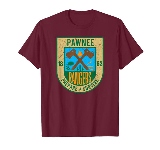 Men's Pawnee Rangers Goddesses Scout Color Vintage T-Shirt T-Shirt