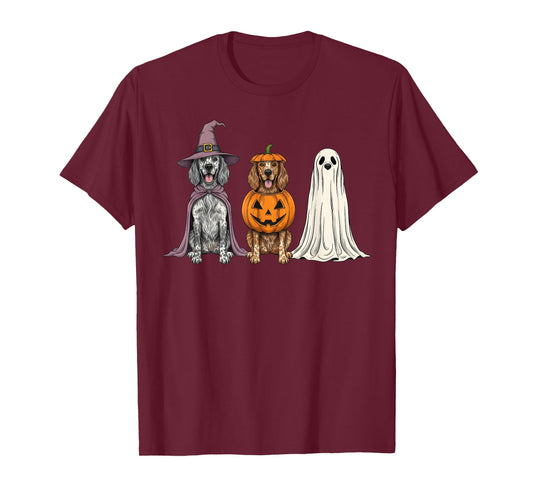 Spooky Ghost English Setter Pumpkin Halloween Dog Lover T-Shirt