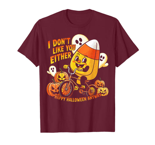 Halloween Costume Team Candy Corn I Don't Like You Either T-Shirt