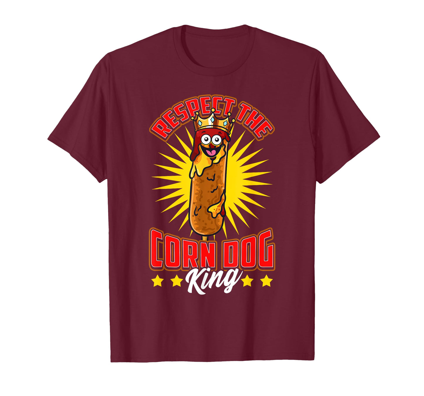 Funny Respect the Corn Dog King Food Hot Dog Corndog Lover Men Women Girls Kids T-Shirt