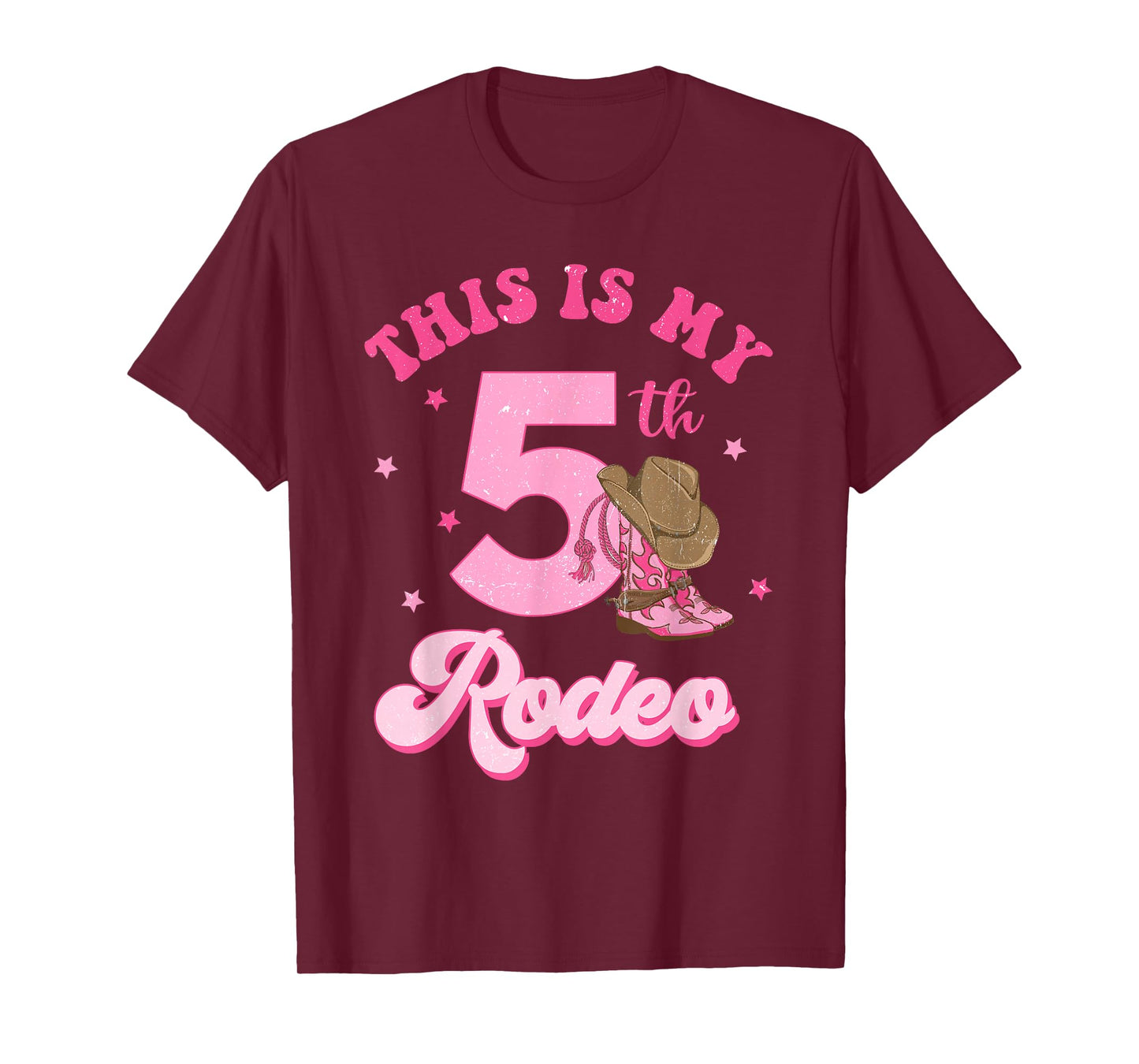 This Is My 5th Rodeo Western Cowgirl 5 Year Old Birthday T-Shirt