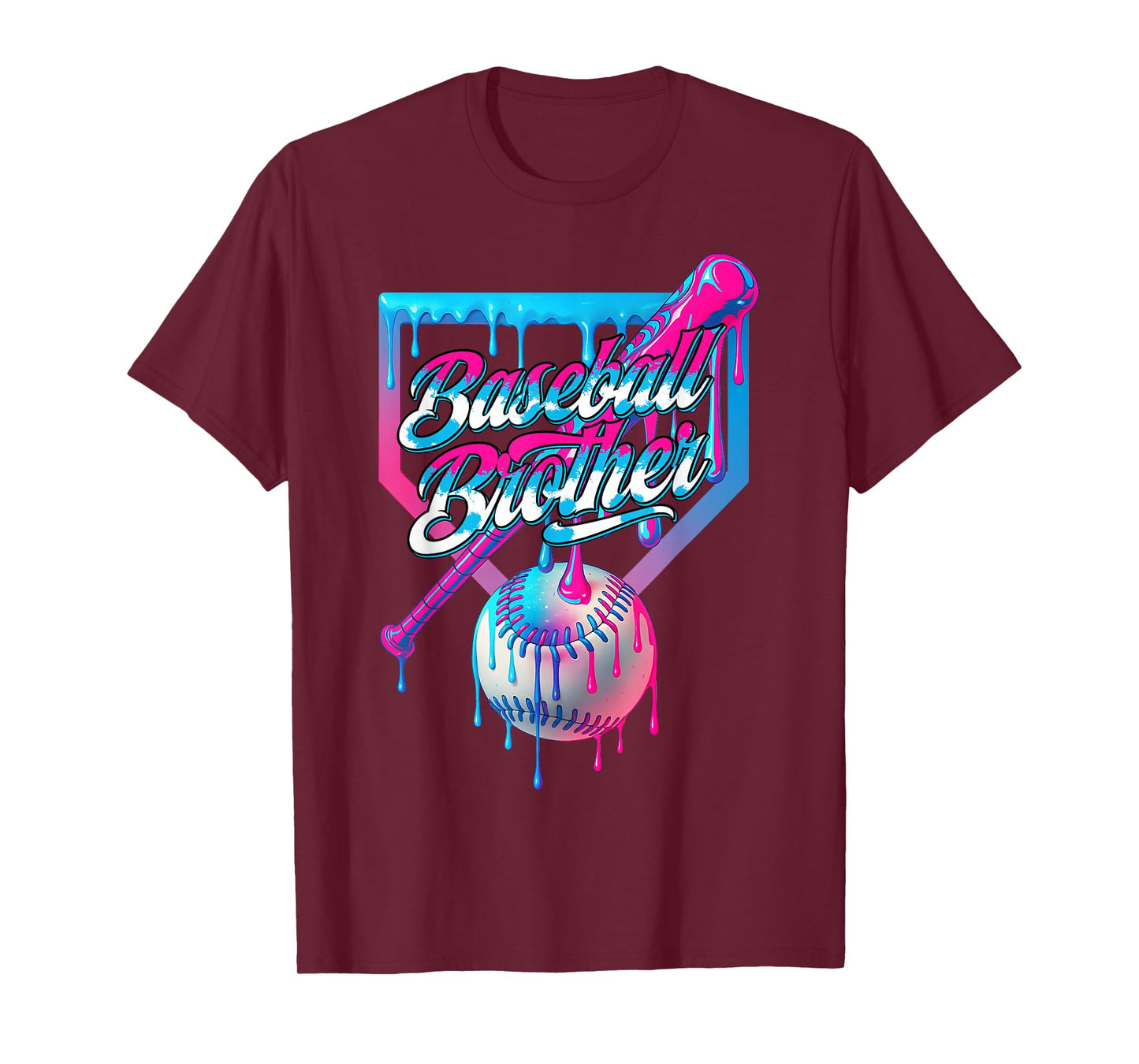 Funny Brother Baseball Tee Ice Cream Drip Birthday Game Day T-Shirt