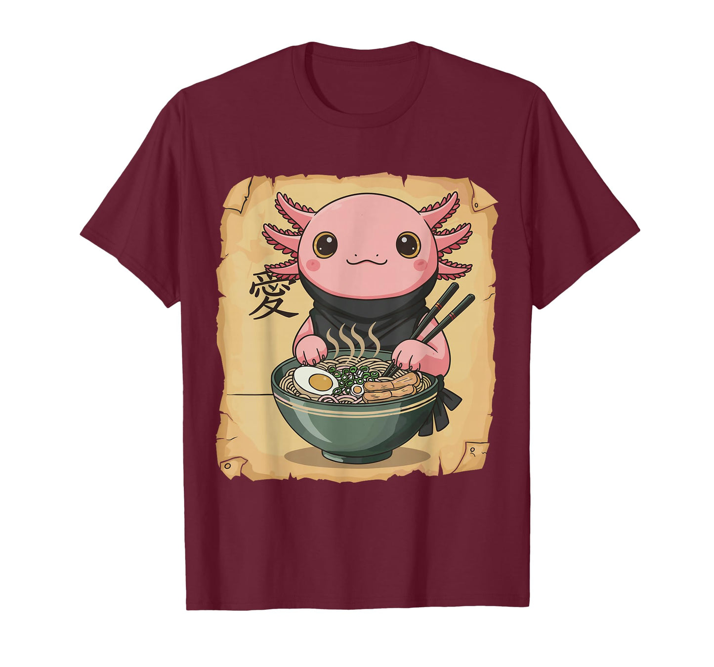 Ramen Axolotl Noodle Kawaii Lover Japanese Funny Graphic T-Shirt