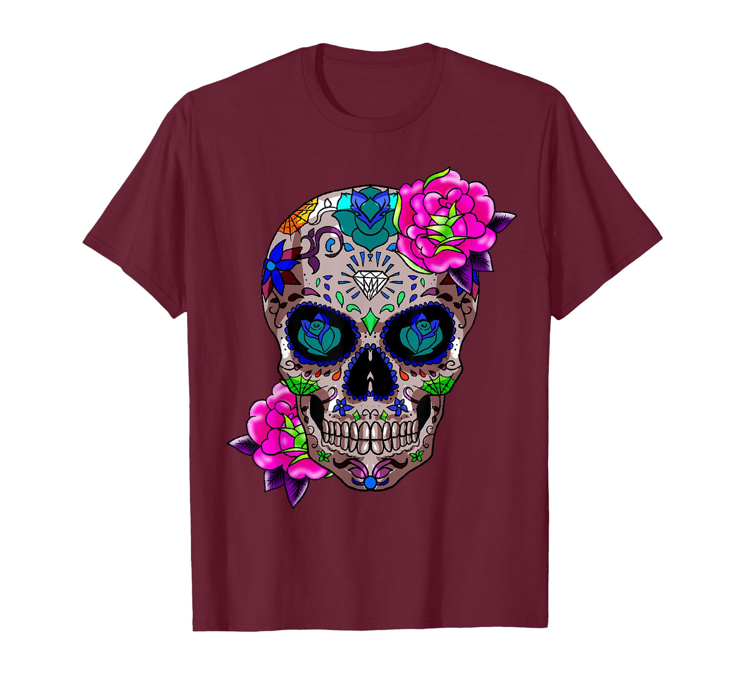 Sugar Skull Day Of The Dead Cool Bone Head Skulls Gift Idea T-Shirt