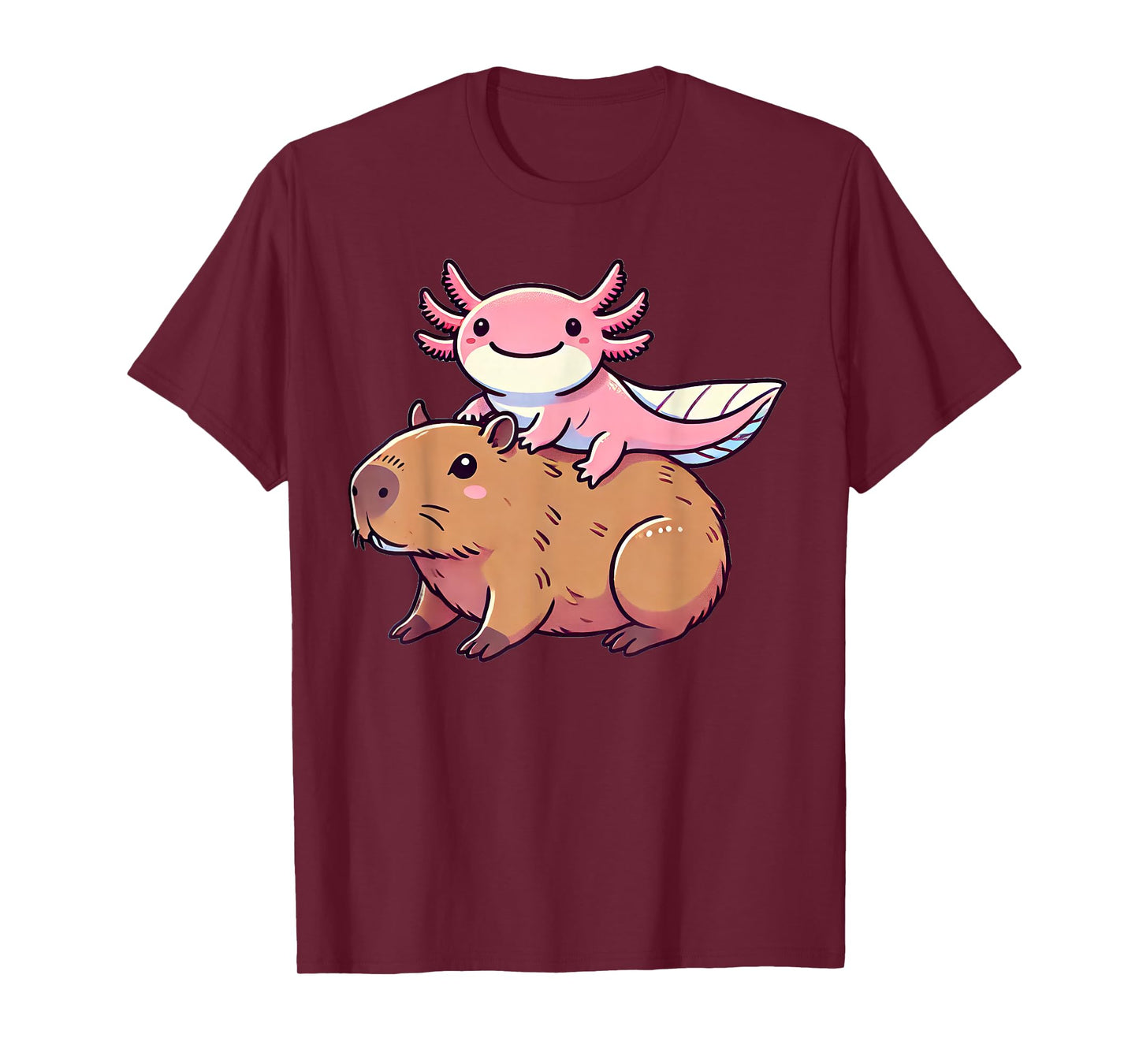 Kawaii Axolotl Capybara T-Shirt