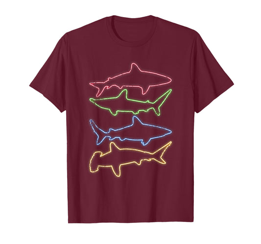 Sea Monster Colorful Ocean Animals Predator Shark T-Shirt
