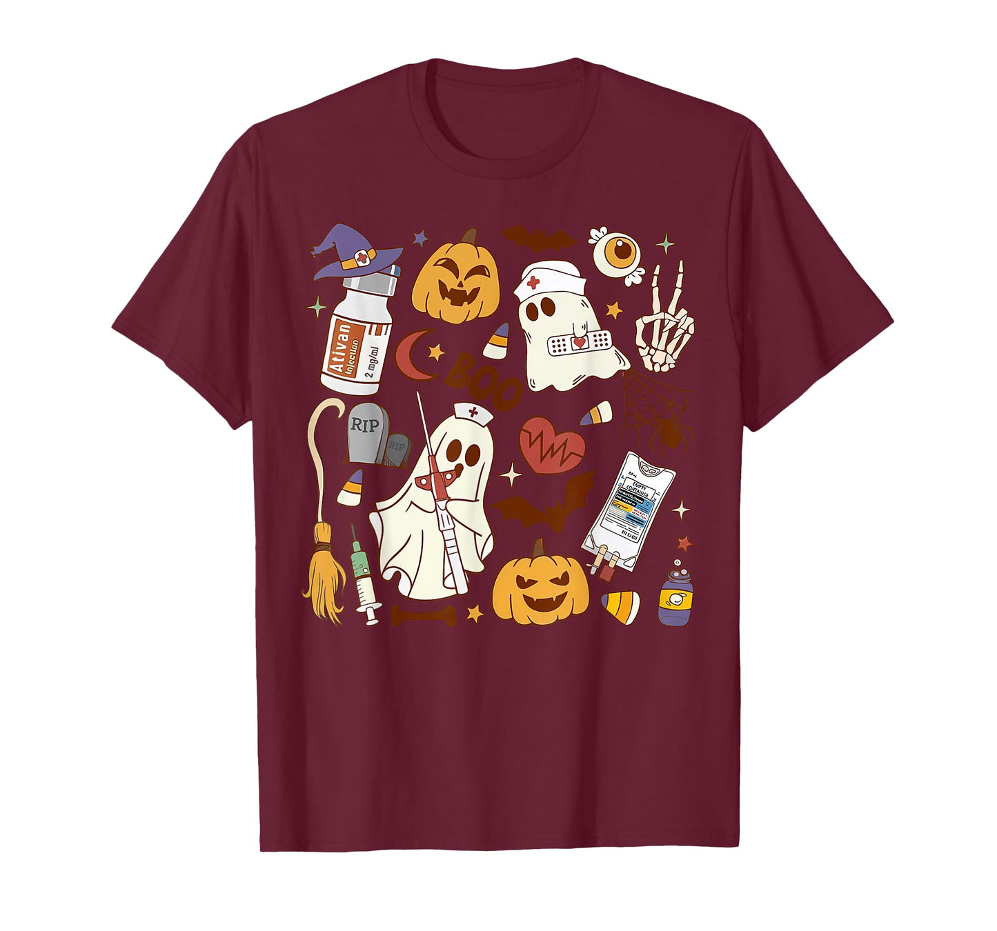 Cardiology Nurse Boo Crew Spooky Cardiac Nursing Halloween T-Shirt