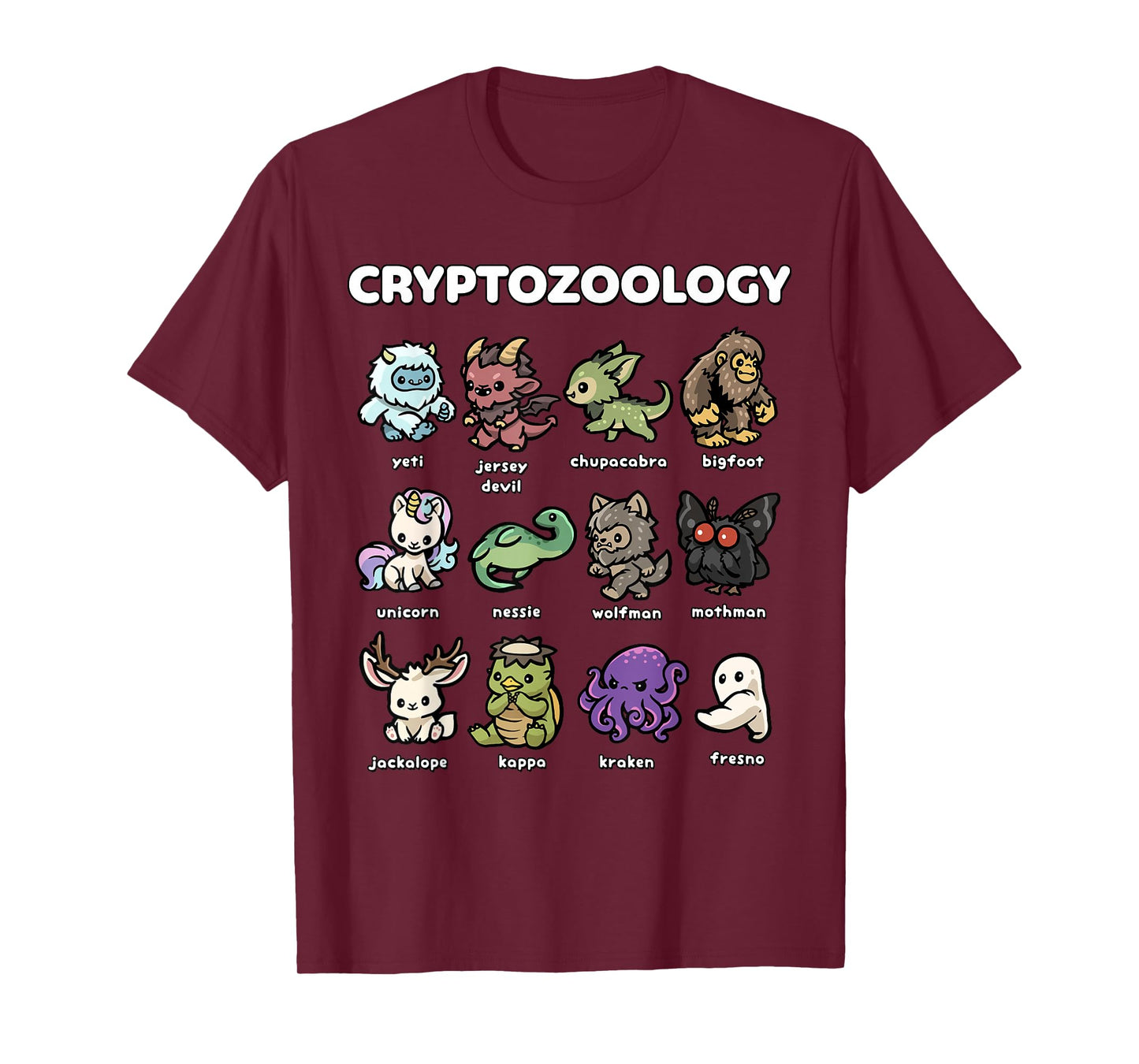 Cute Cryptozoology Creatures Kawaii Mythical Beasts T-Shirt