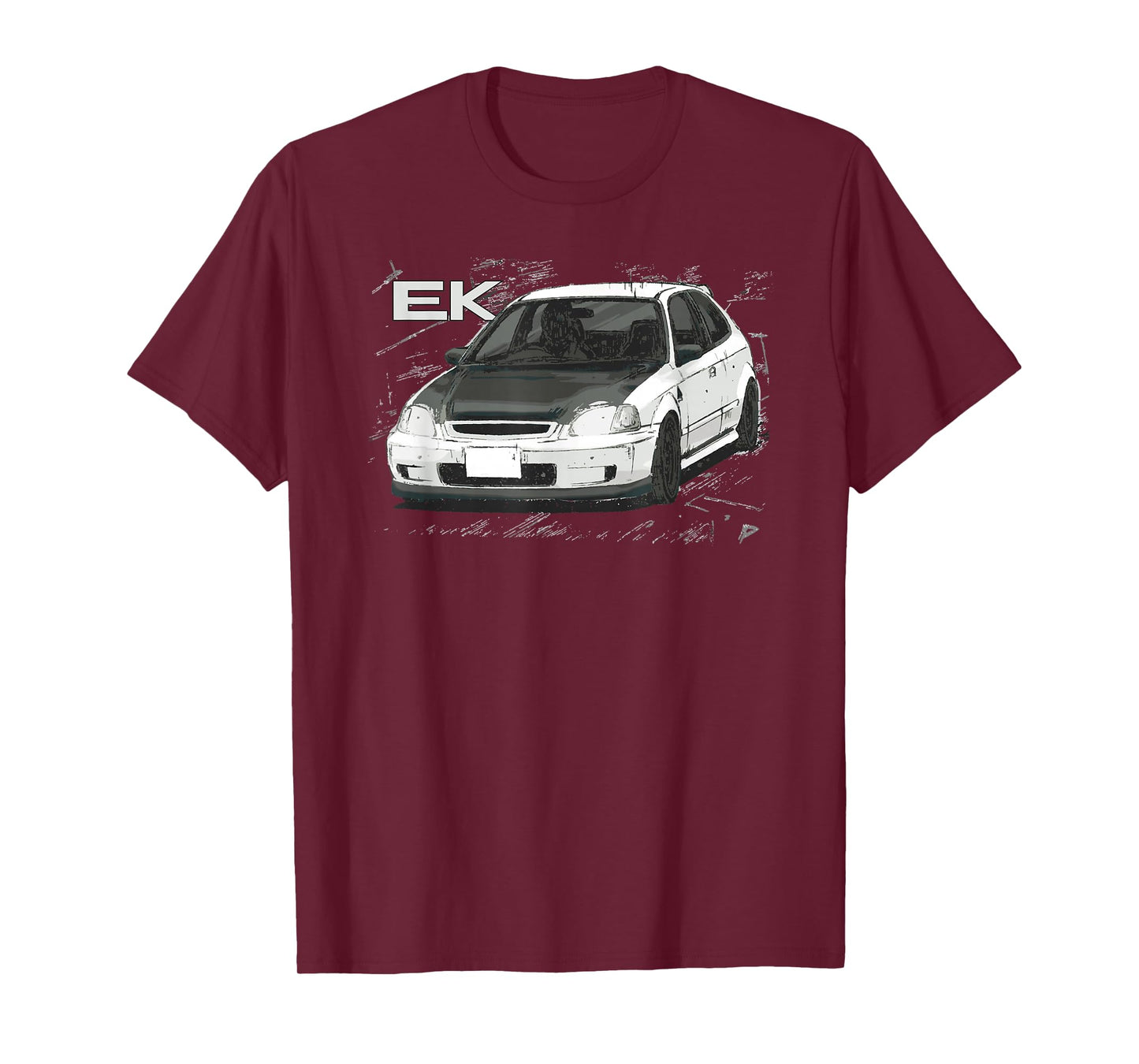 JDM Car EK SI Hatch Red Anime Style T-Shirt