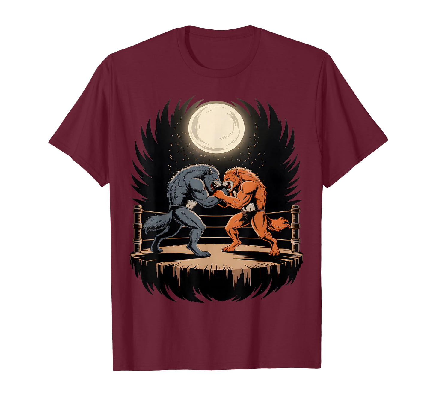 Halloween Werewolf Wrestling T-Shirt