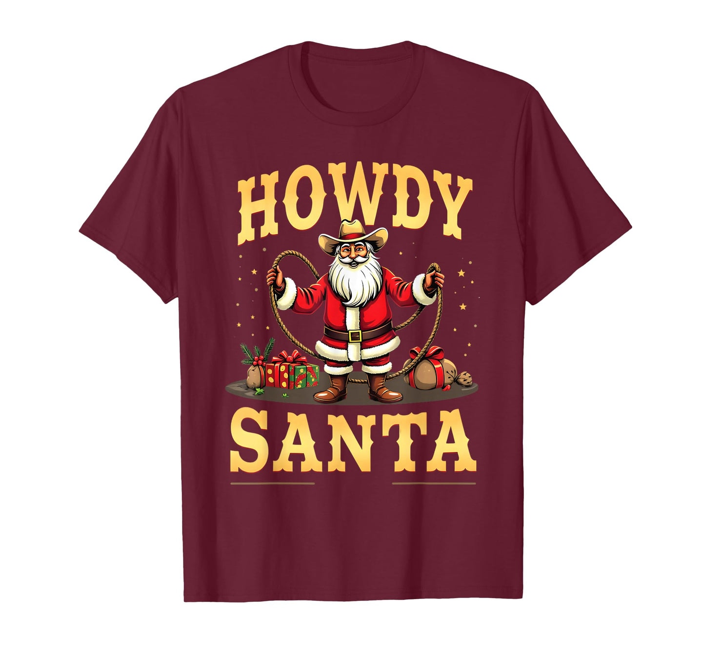 Howdy Santa Cowboy Christmas Santa Claus Joy T-Shirt