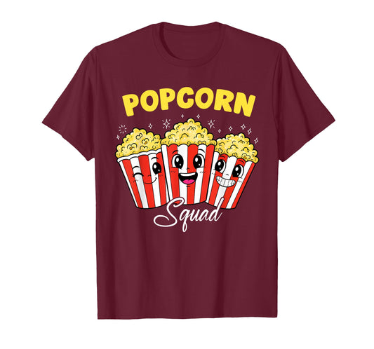 Funny Popcorn Squad Theater Movie Snack Cinema Food Lover T-Shirt