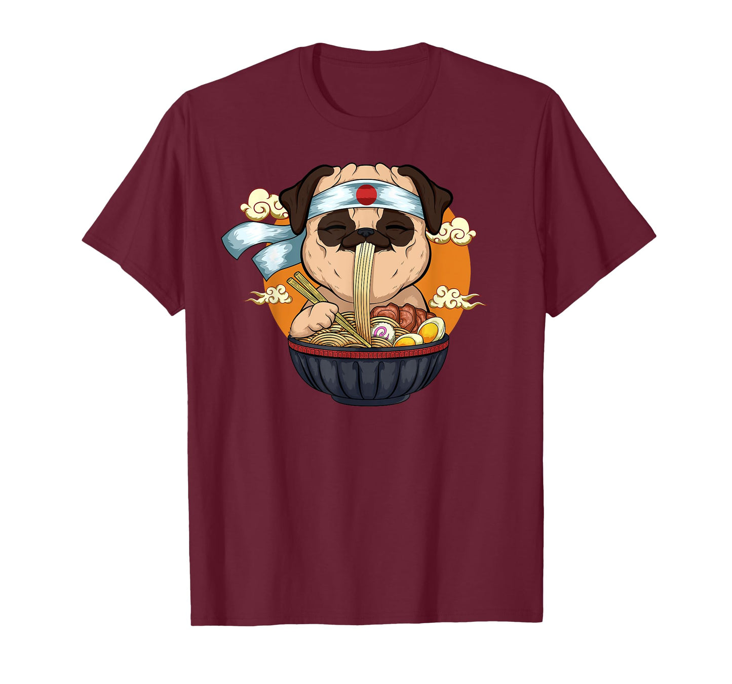 Japanese Ramen Pug Design Kawaii Anime Pug Dog Ramen Noodles T-Shirt