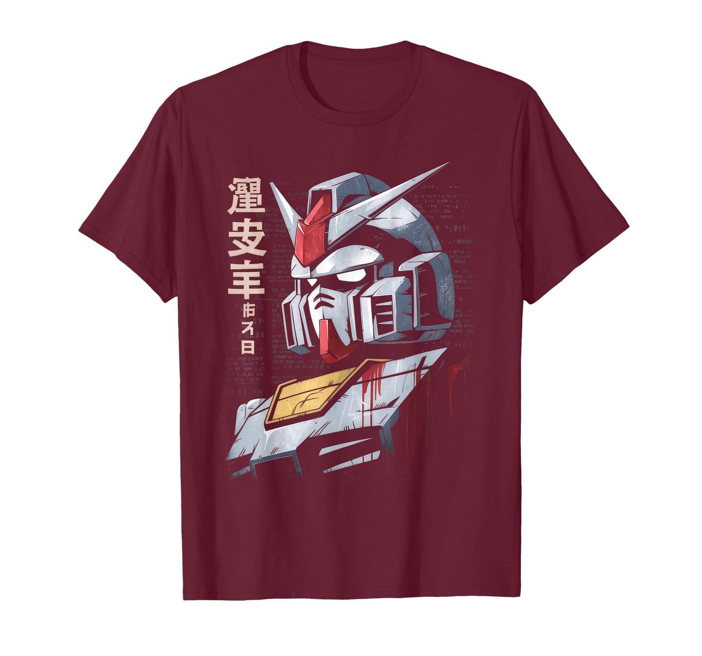 Mecha Tshirt Japanese Mecha Robot Head Anime Art Ukiyo-E T-Shirt