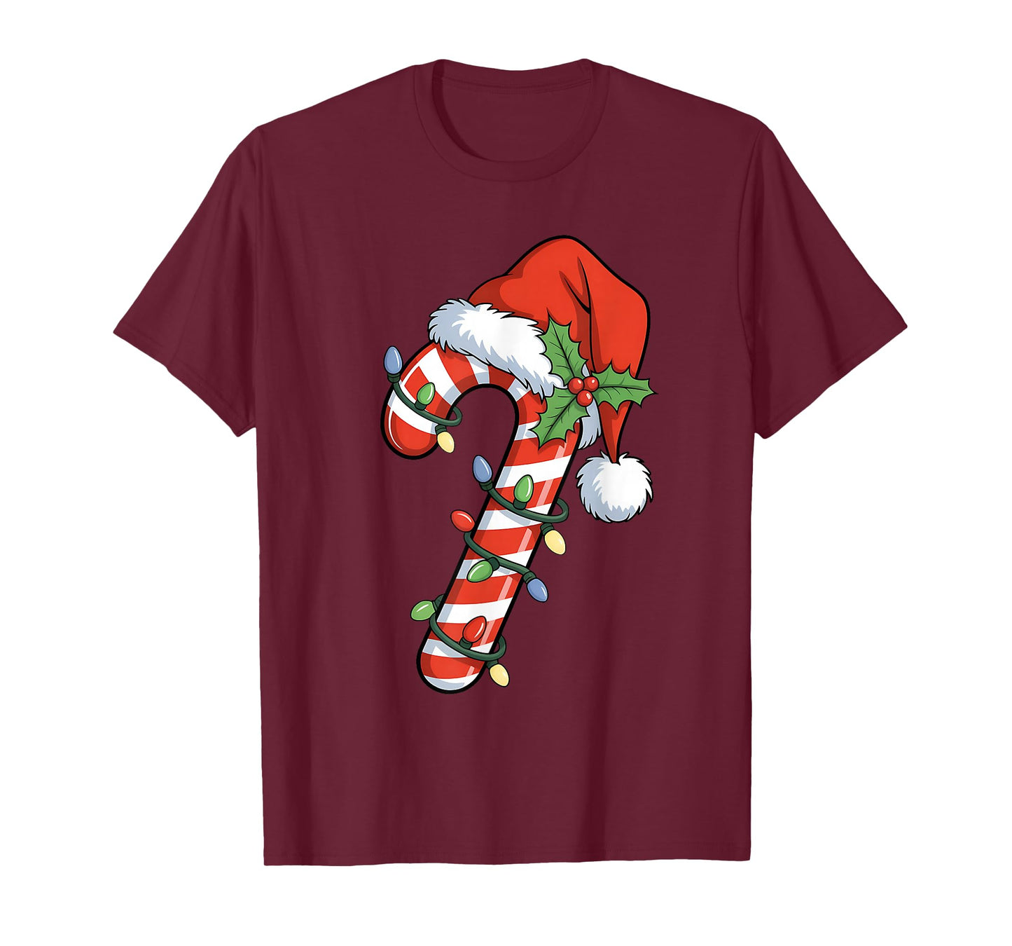Christmas Candy Cane Santa Xmas Kids Toddler Youth Women Men T-Shirt