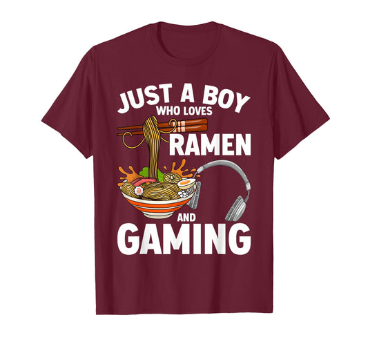 Just A Boy Who Loves Ramen And Gaming T-Shirt
