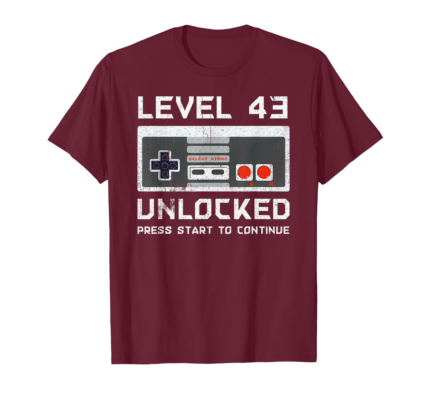 43 Year Old Forty-Three Birthday Gift Level 43 Unlocked Game T-Shirt