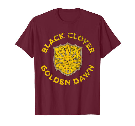 Distressed Black Anime Clover Sun Dawn T-Shirt