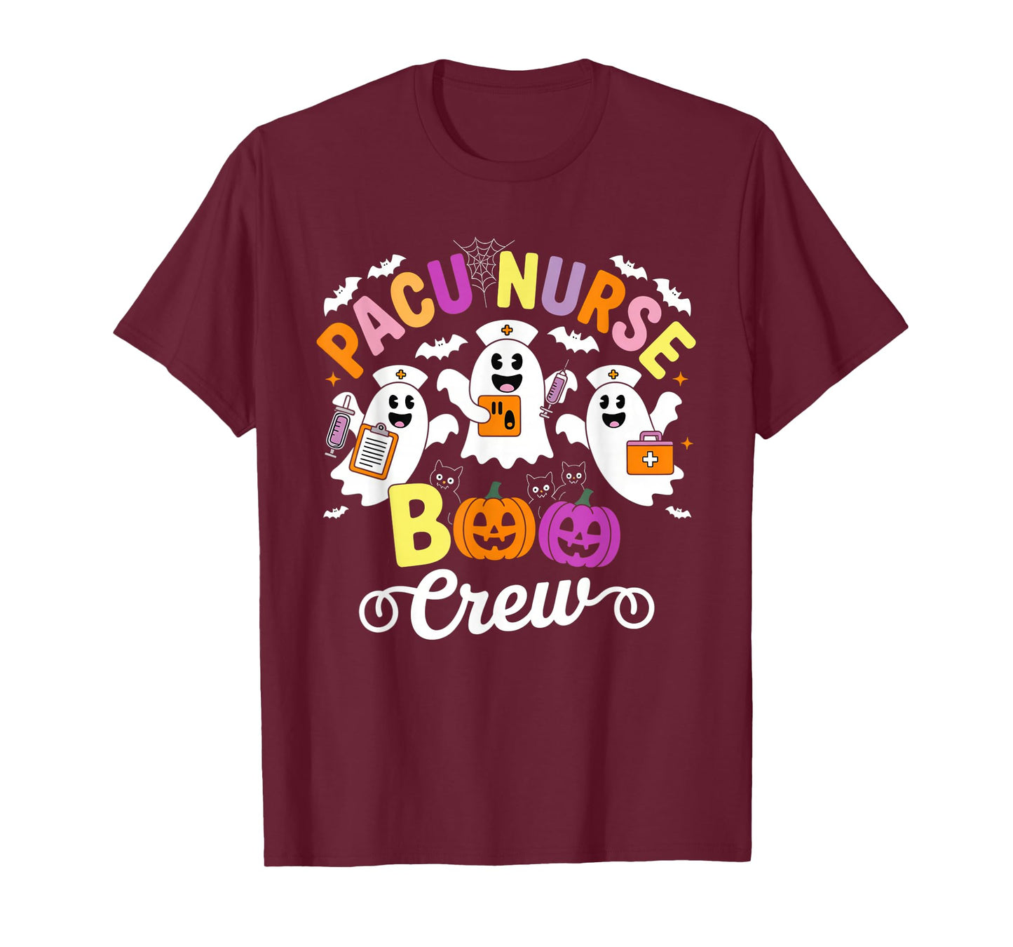 Pacu Boo Crew Costume Funny Nurse Ghost Halloween T-Shirt