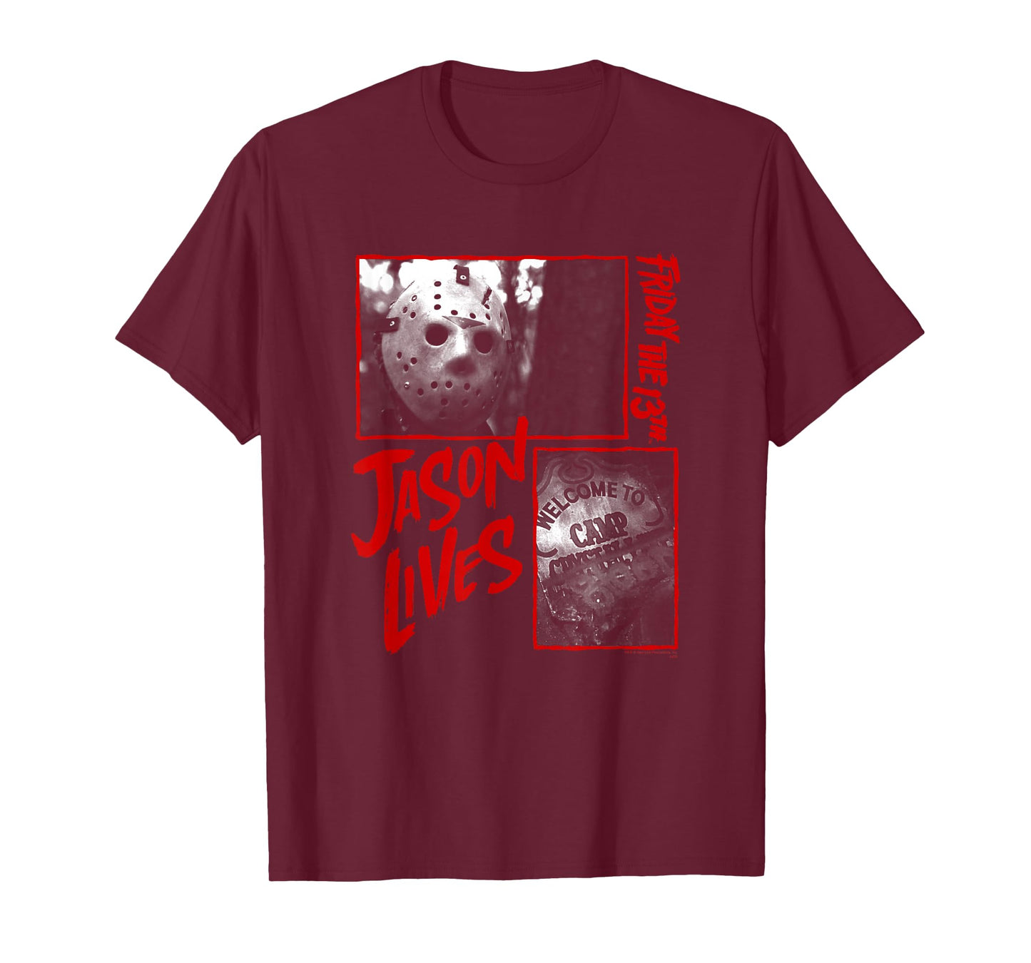 Friday The 13th Jason Lives Camp Collage T-Shirt