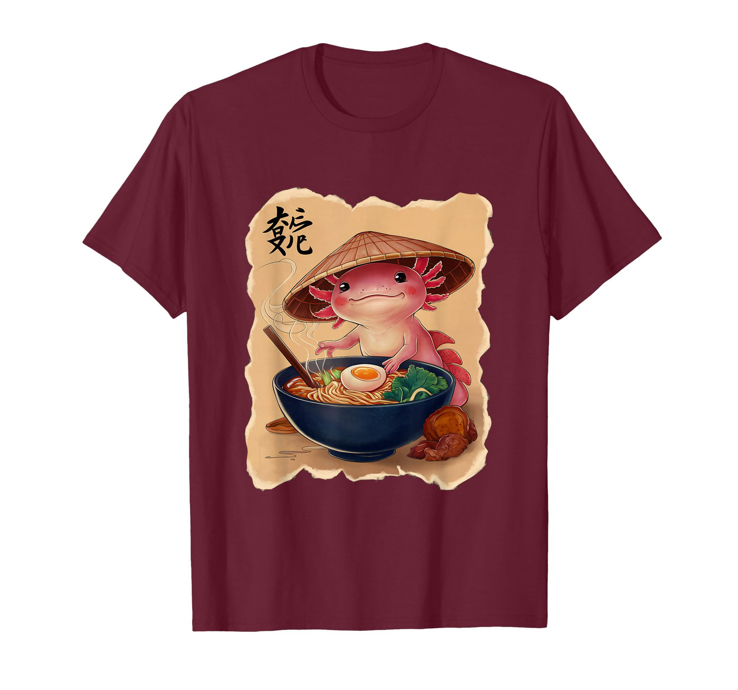 Axolotl Men Woman Kawaii Eating Ramen Japanese Axolotl T-Shirt