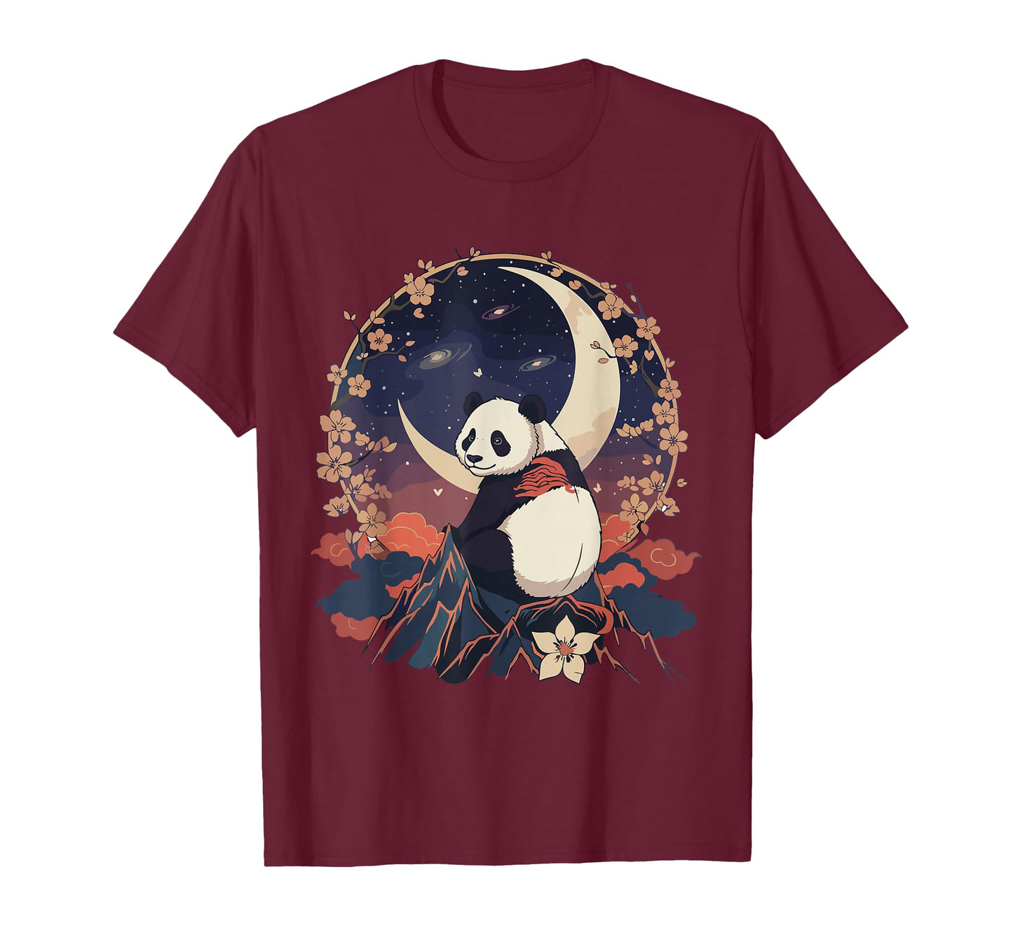 Kawaii Panda Moon Japanese Anime T Shirts Men Women Kids T-Shirt