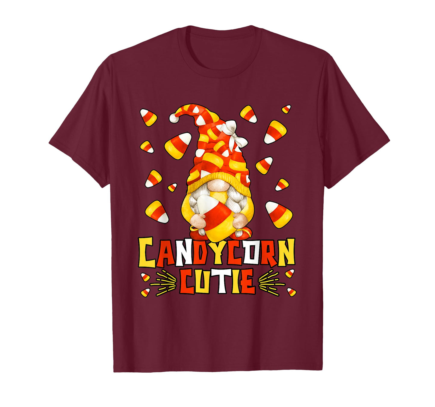 Cute Candy Corn Cutie For Kids & Halloween Candycorn Gnome T-Shirt