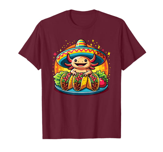 Tacolotl Funny Mexican Axolotl Eats Taco T-Shirt