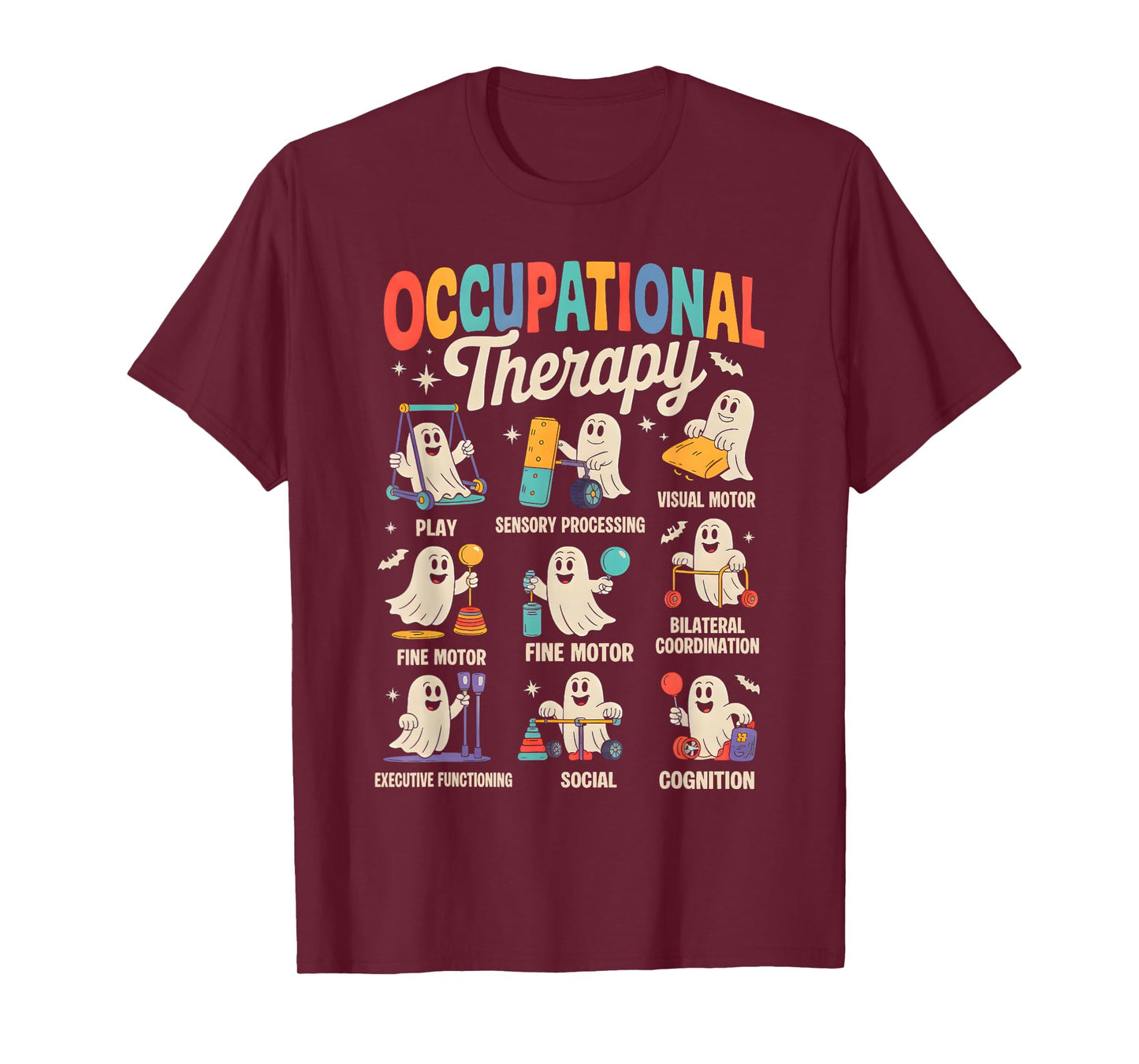 OT Occupational Therapy Therapist Spooky OTA Halloween Ghost T-Shirt