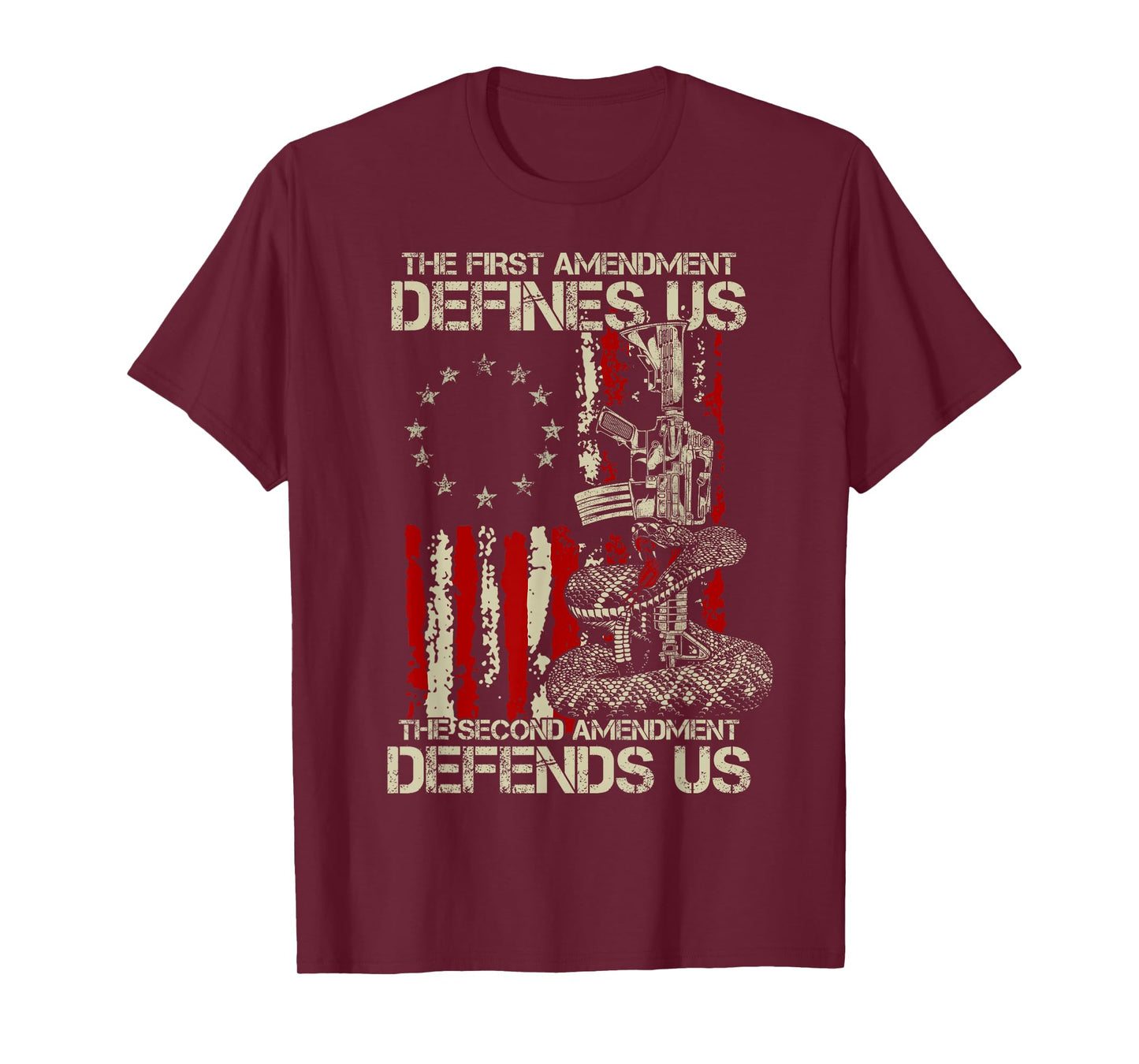 The First Amendment defines us American Flag T-Shirt