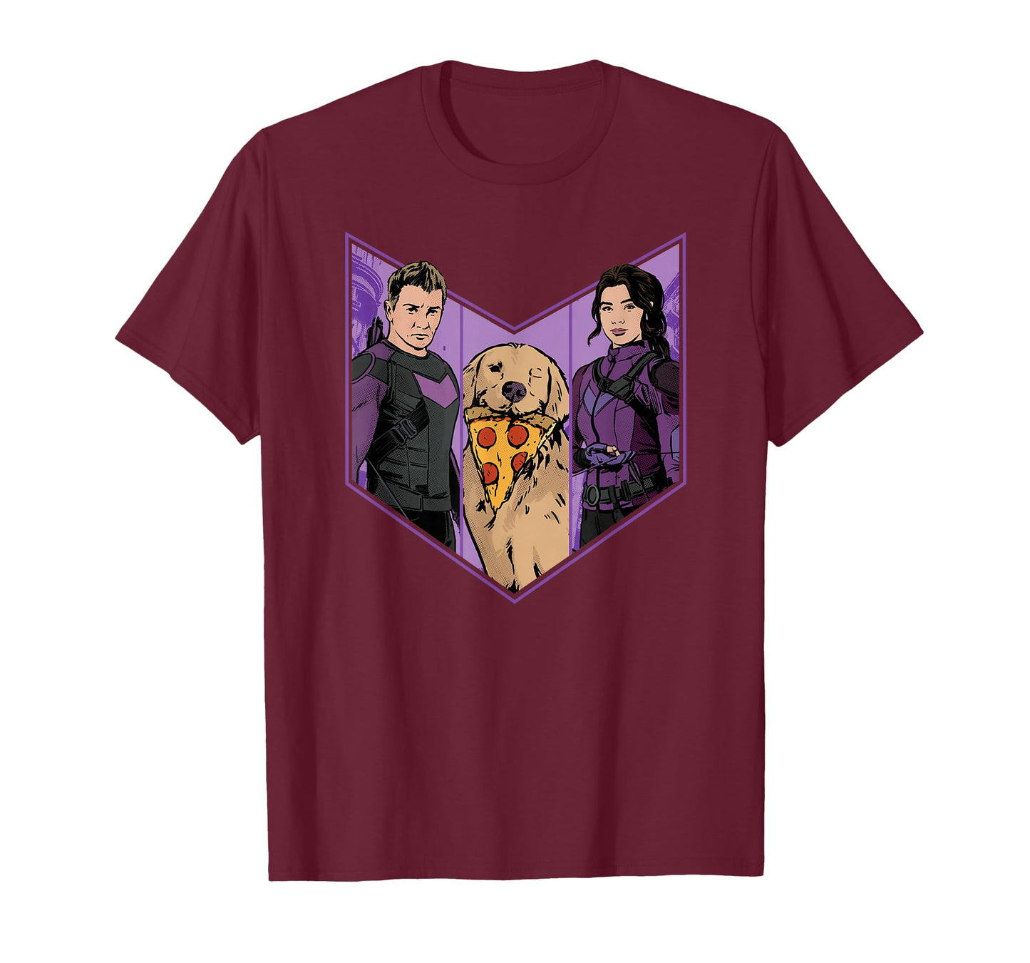 Marvel Hawkeye Clint Barton Kate Bishop and Lucky Arrow T-Shirt