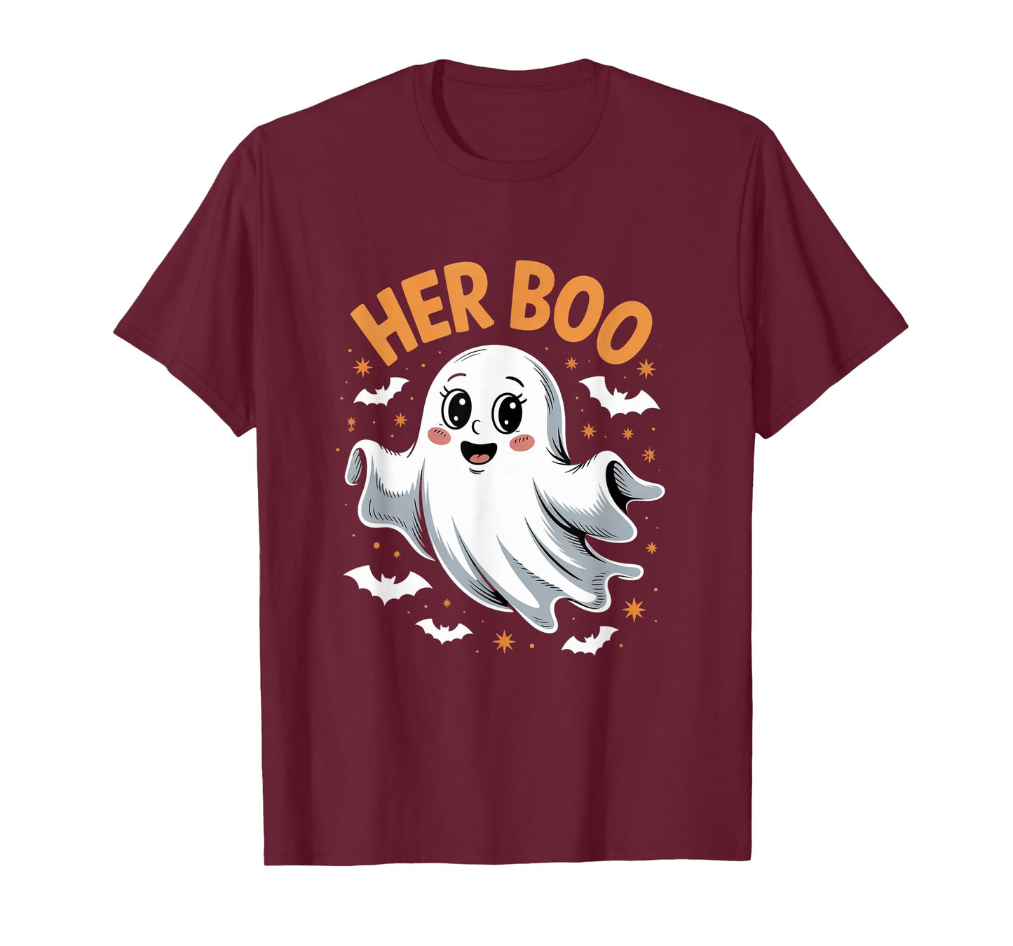 Her Boo Cute Ghost Funny Matching Halloween Design T-Shirt