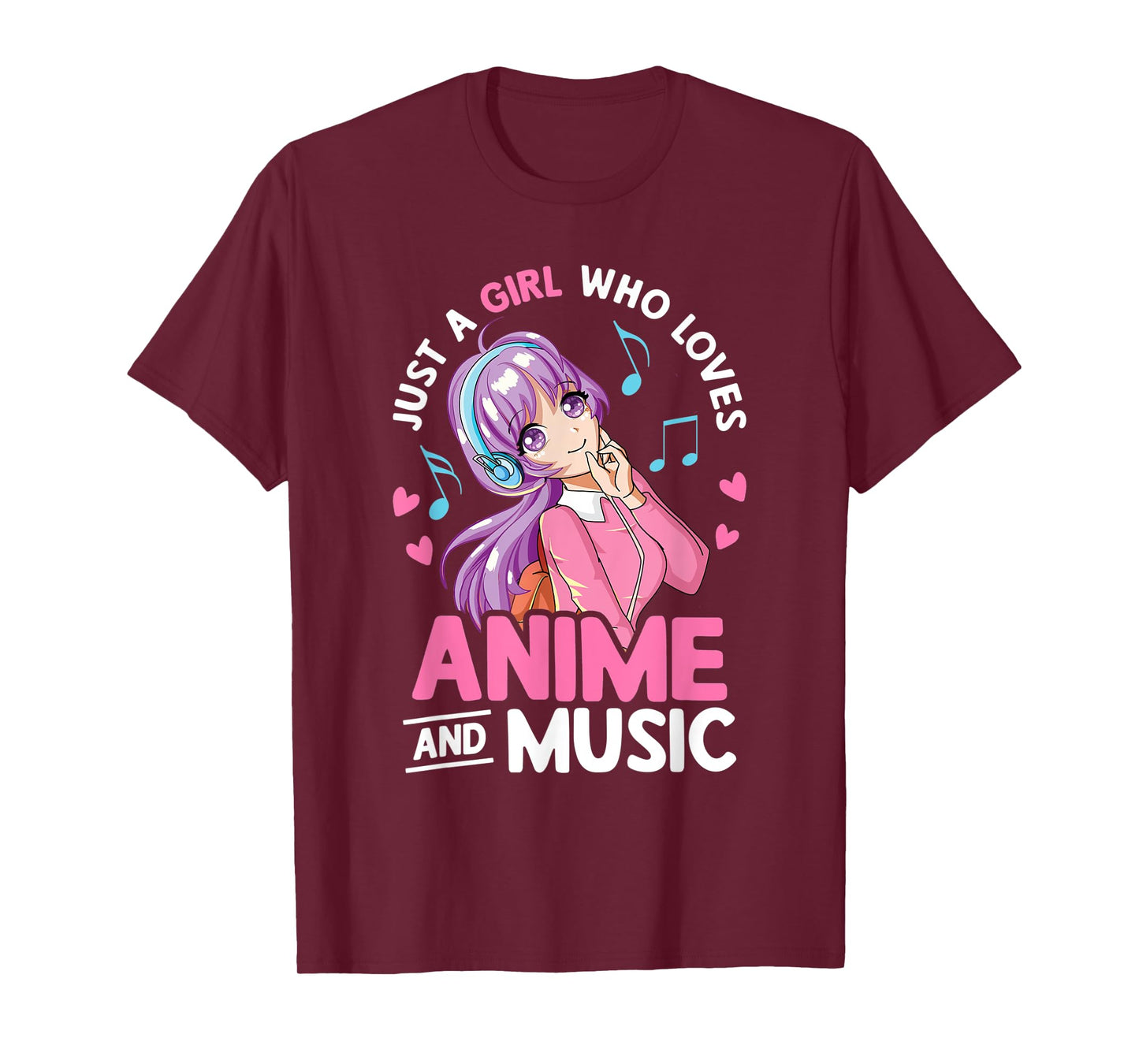 Just A Girl Who Loves Anime And Music Lover Anime Girls Teen T-Shirt