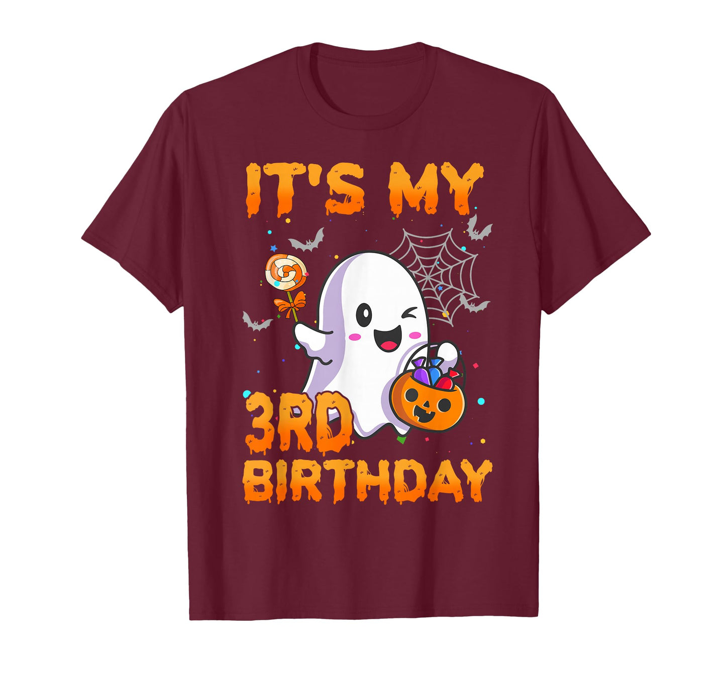 It's My 3rd Birthday Kids Boo Ghost Pumpkin Candy Costume T-Shirt