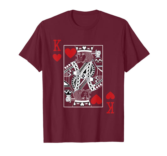 King Of Hearts Playing Cards Casino Poker Magician Costume T-Shirt