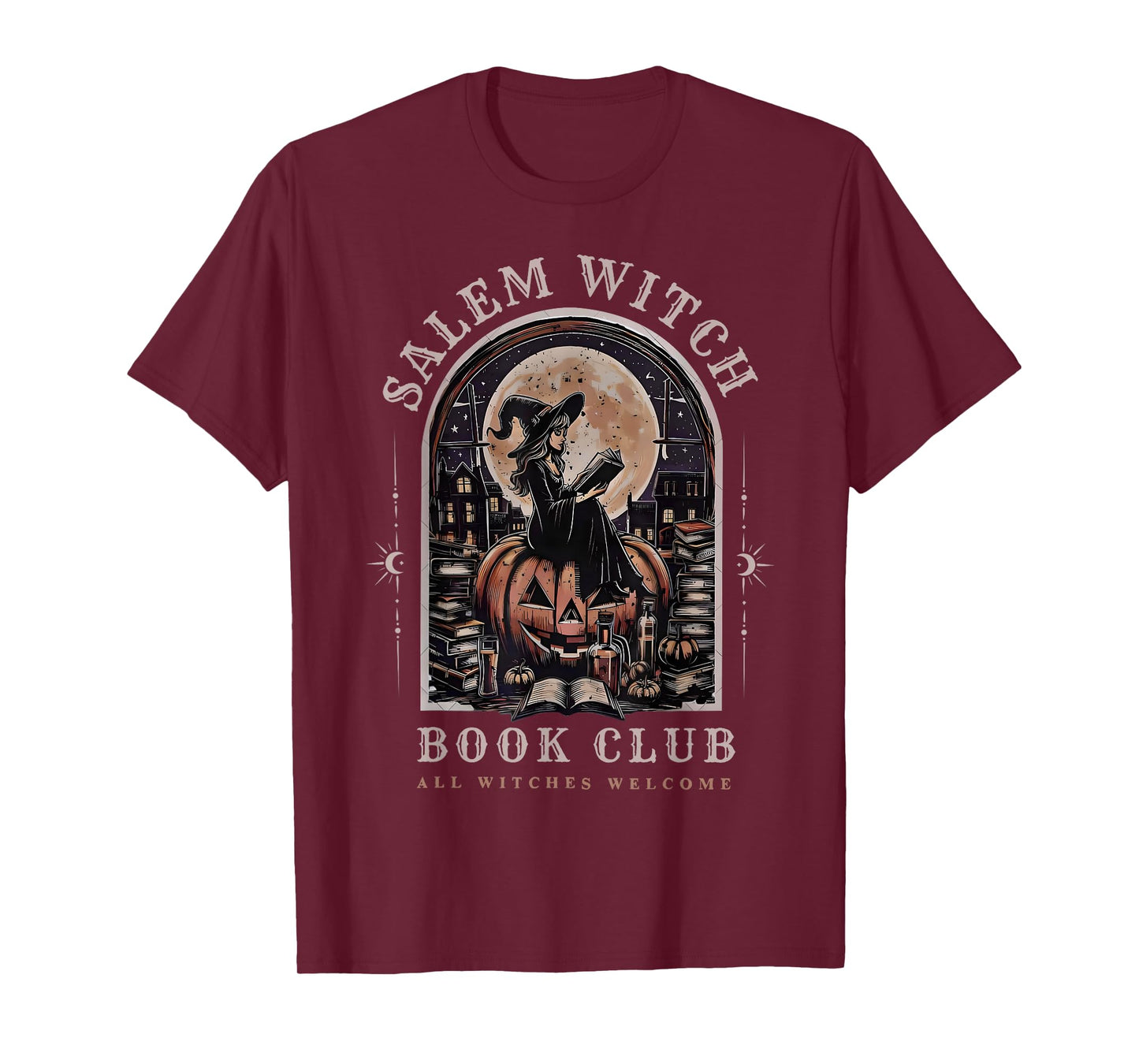 Salem Witch Book Club All Witches Welcome Spooky Halloween T-Shirt