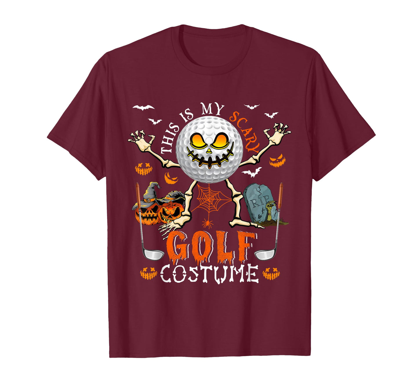This Is My Scary Golf Costume Halloween Skeleton Lover T-Shirt