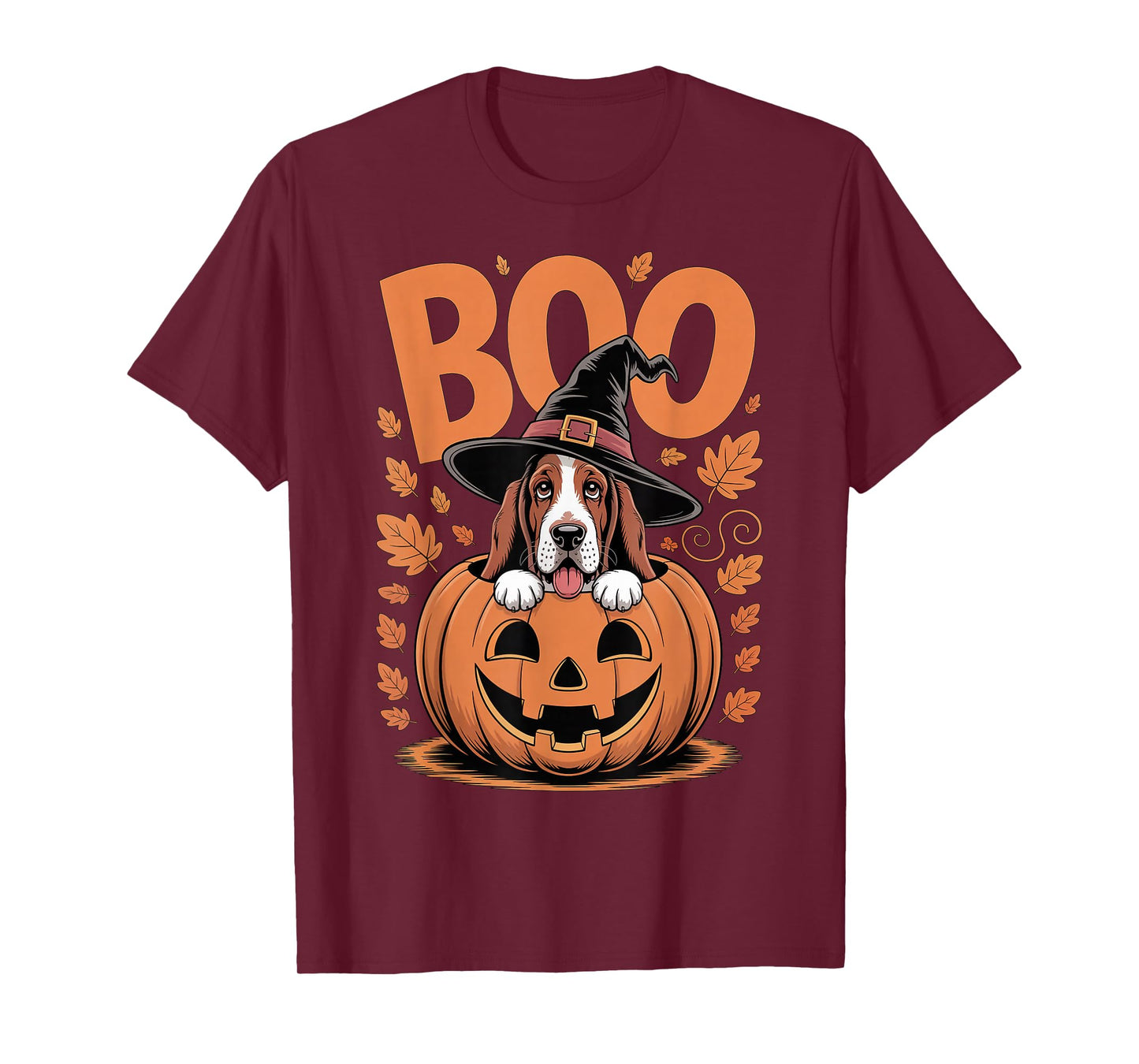 Basset Hound Costume on Pumpkin Halloween Basset Hound T-Shirt