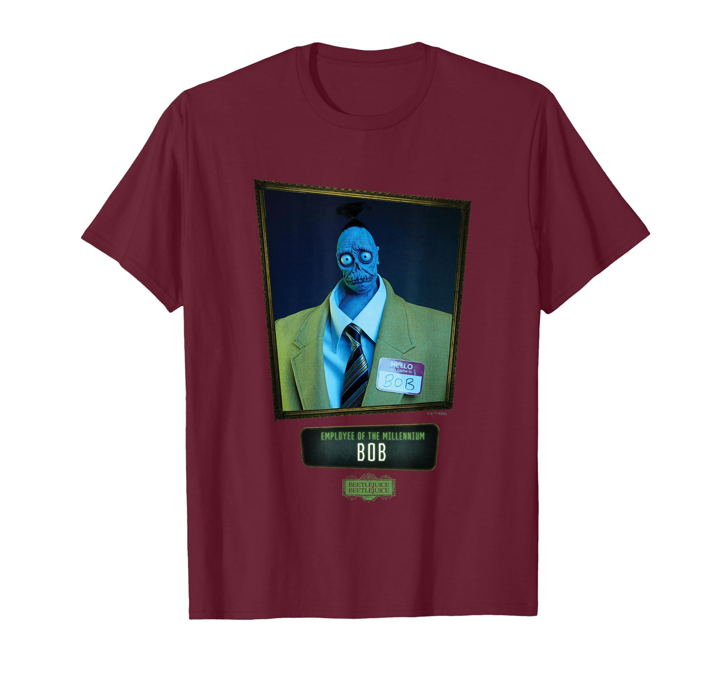 Beetlejuice Beetlejuice Employee Of The Millennium Bob T-Shirt, Small, Black