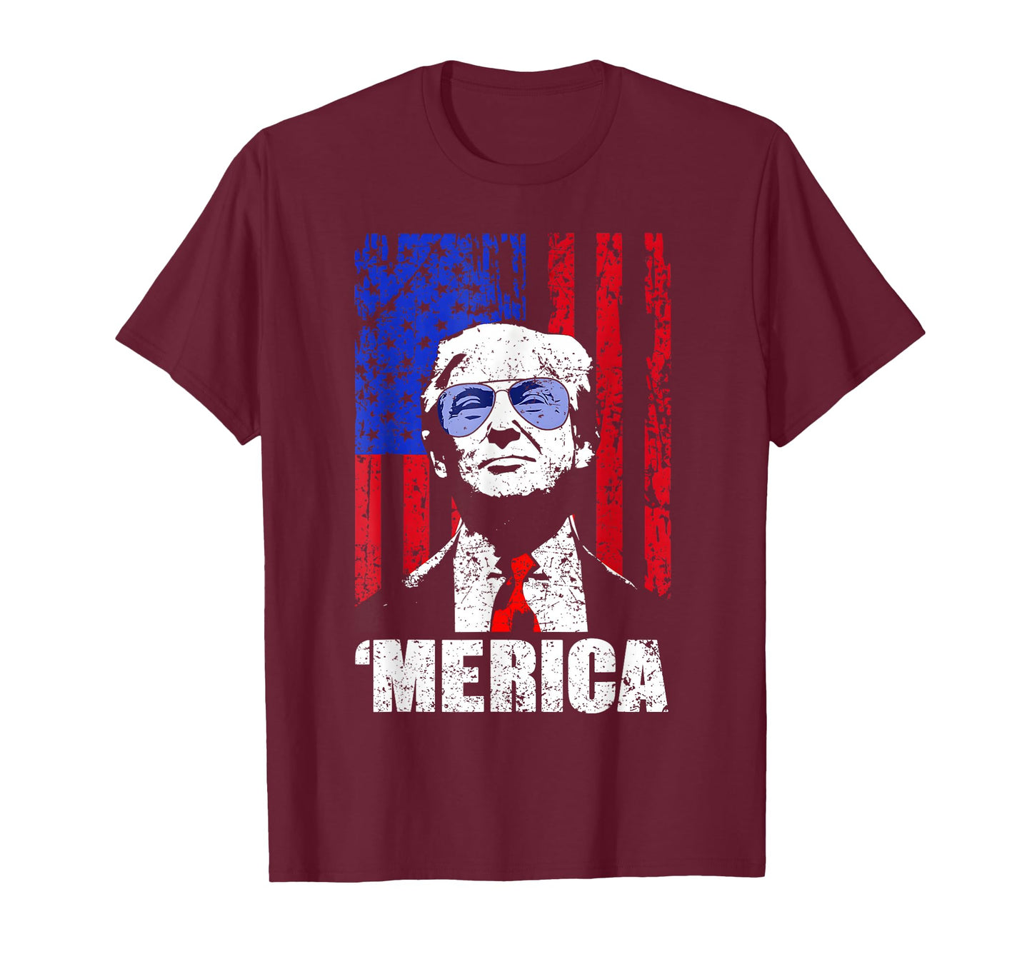 'Merica Trump Happy 4th of July Trump American Flag Gifts T-Shirt