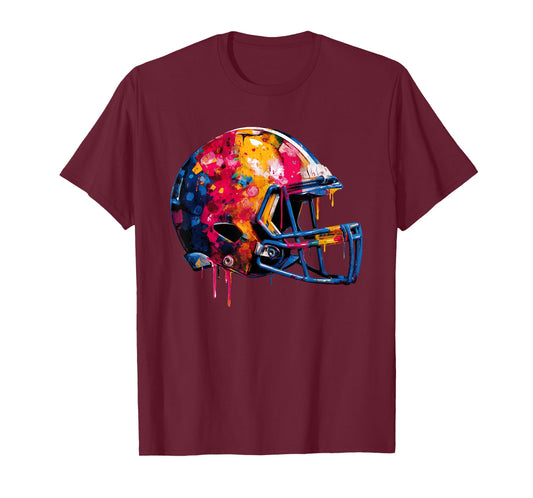 Football Helmet Drip Game Day Graphic T-Shirt