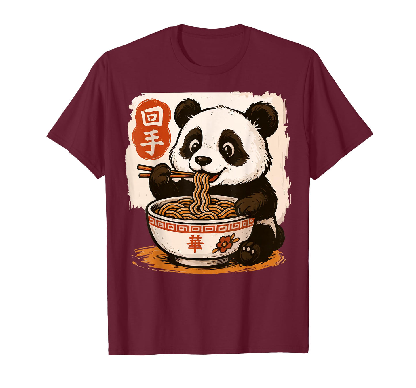Anime Panda Eating Ramen Japanese Japan T-Shirt