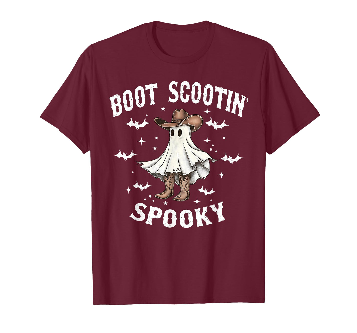 Boot Scootin' Spooky Cowboy Western Ghost Groovy Halloween T-Shirt